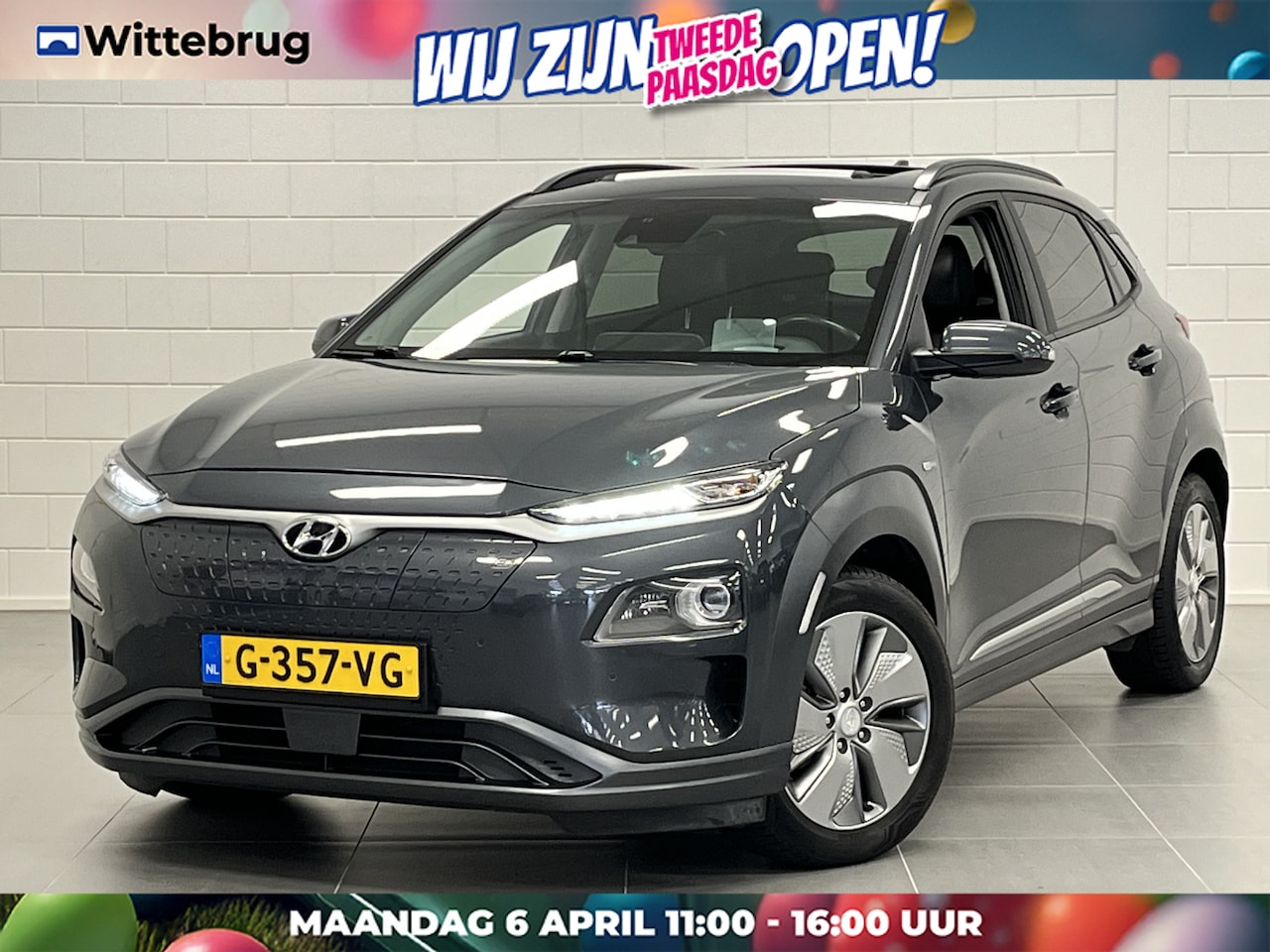 Hyundai Kona Electric - EV Premium Sky 64 kWh OPEN DAK | LEDER | FULL LED | LONG RANGE - AutoWereld.nl