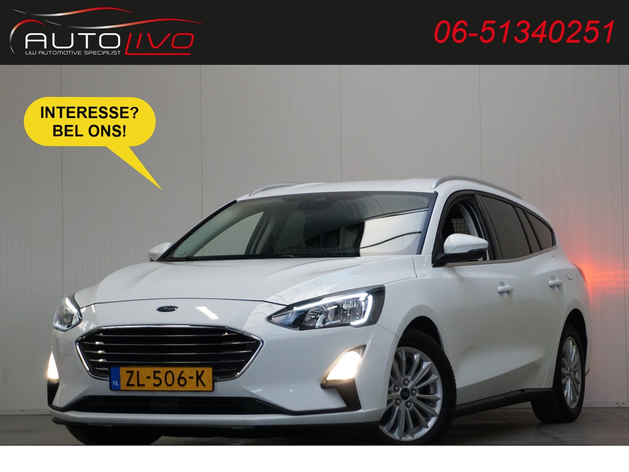 Ford Focus Wagon - 1.5 EcoBlue Titanium Business AUTOMAAT! NAVI CLIMA ST. VERW. CRUISE APPLE etc - AutoWereld.nl