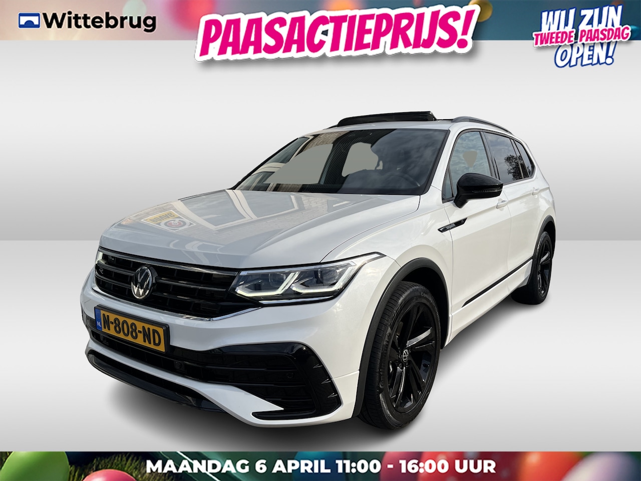 Volkswagen Tiguan Allspace - 1.5 TSI R-Line 7p. / AUTOMAAT/ PANO/ 7-PERSOONS/ TREKHAAK/ 2X R-LINE/ CAMERA/ PARK. SENSOR - AutoWereld.nl