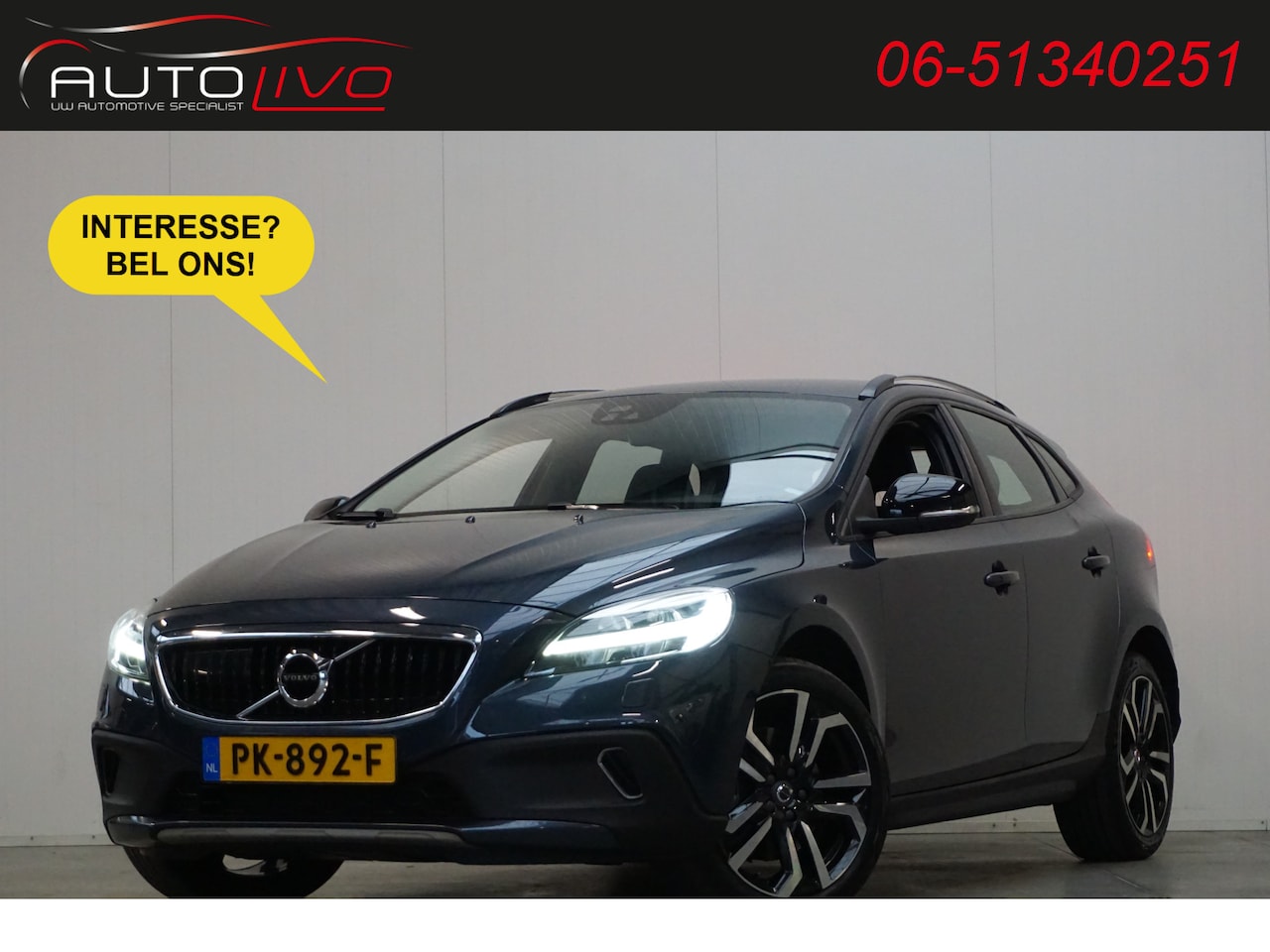 Volvo V40 Cross Country - 2.0 D2 Nordic+ AUTOMAAT! LEER NAVI STAND. K. CRUISE CLIMA PDC TREKHAAK etc. - AutoWereld.nl