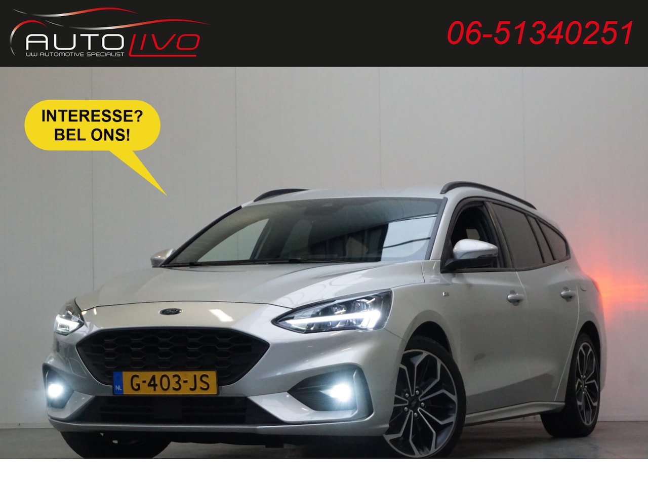 Ford Focus Wagon - 1.0 EcoBoost ST Line Business LED 18" B&O ST. VERW. NAVI APPLE TREKHAAK etc. - AutoWereld.nl