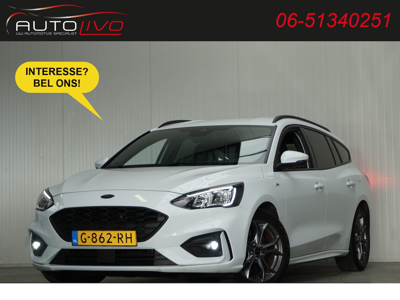 Ford Focus Wagon - 1.5 EcoBoost ST Line Business 180 PK! H.UP CAMERA LEER AD. CRUISE ST. VERW. APPLE etc etc. - AutoWereld.nl