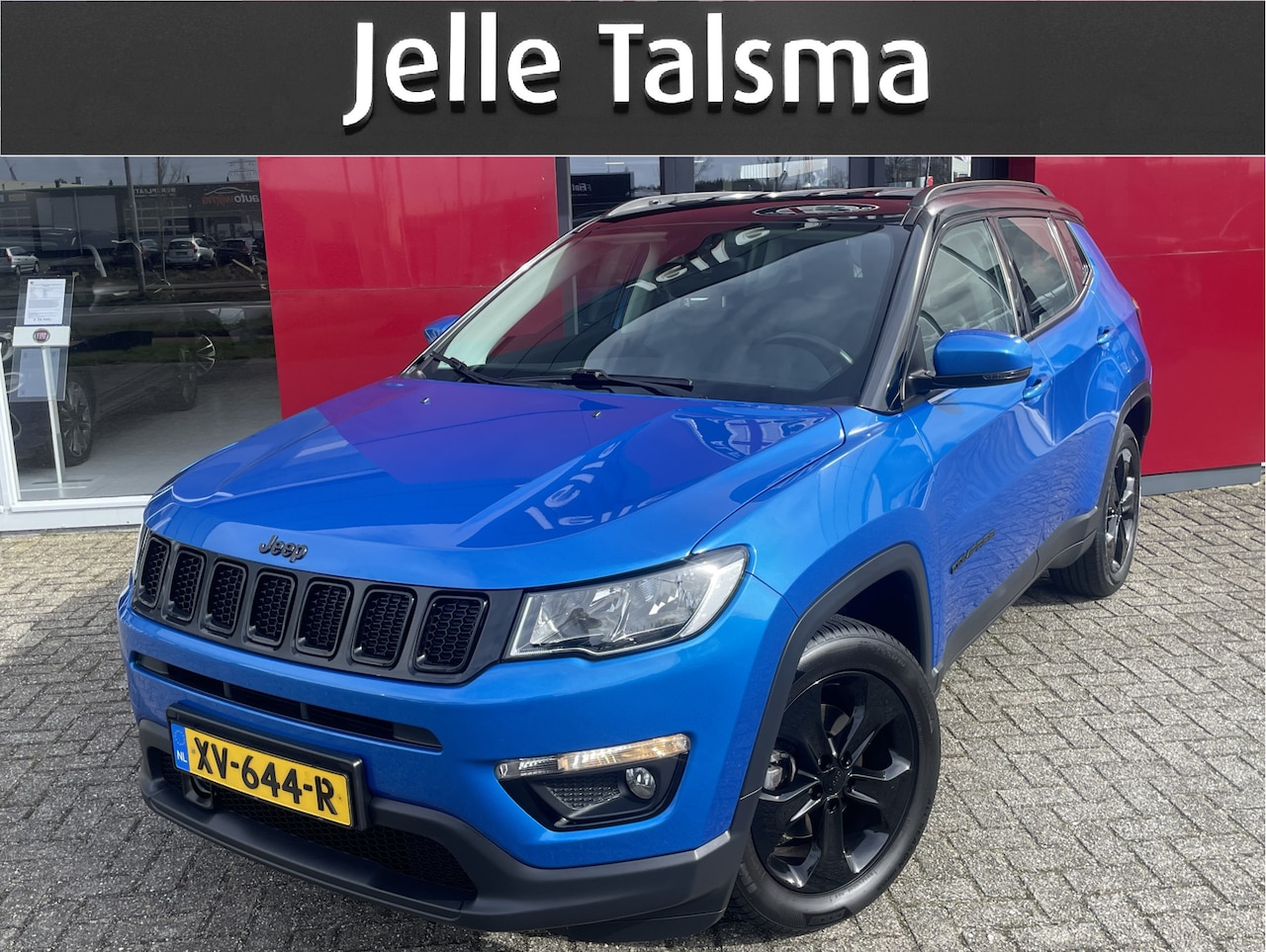 Jeep Compass - 1.4 MultiAir Night Eagle | Blauw metallic met zwart dak | Zwarte velgen - AutoWereld.nl