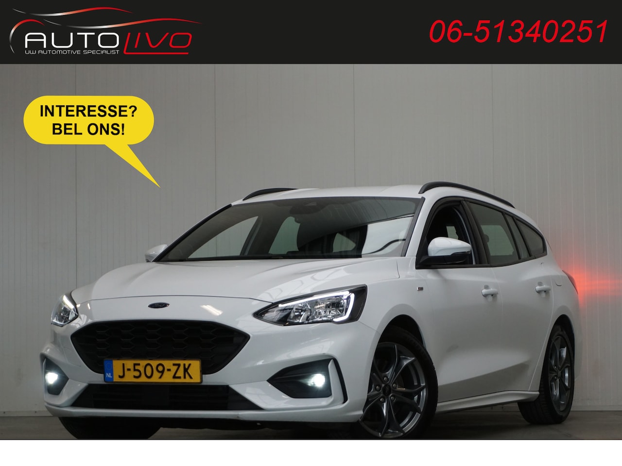 Ford Focus Wagon - 1.0 EcoBoost Hybrid ST Line Business NAVI APPLE CLIMA PDC CRUISE TREKHAAK etc. - AutoWereld.nl