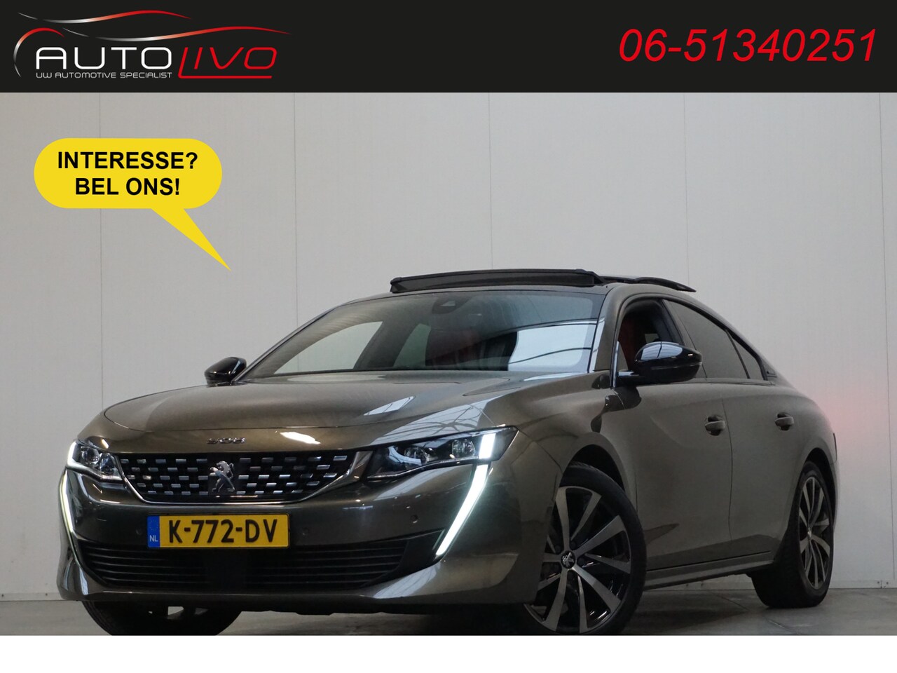 Peugeot 508 - 1.2 PureTech Blue Lease GT Line AUTOMAAT! MASSAGE G. NAVI PANO LED FOCAL LEER TREKHAAK etc - AutoWereld.nl
