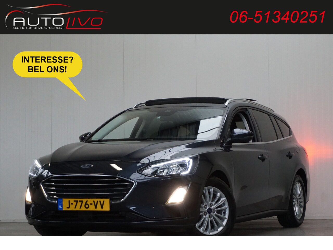 Ford Focus Wagon - 1.0 EcoBoost Titanium X Business AUTOMAAT! PANO VIRTUAL WINTER CLIMA CAMERA etc. - AutoWereld.nl