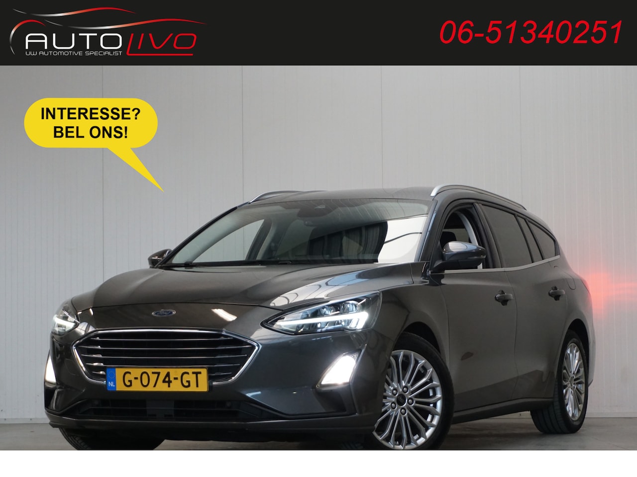 Ford Focus Wagon - 1.5 EcoBlue Titanium Business AUTOMAAT! LED B & O CLIMA ST. VERW. APPLE NAVI CAMERA TREKHA - AutoWereld.nl
