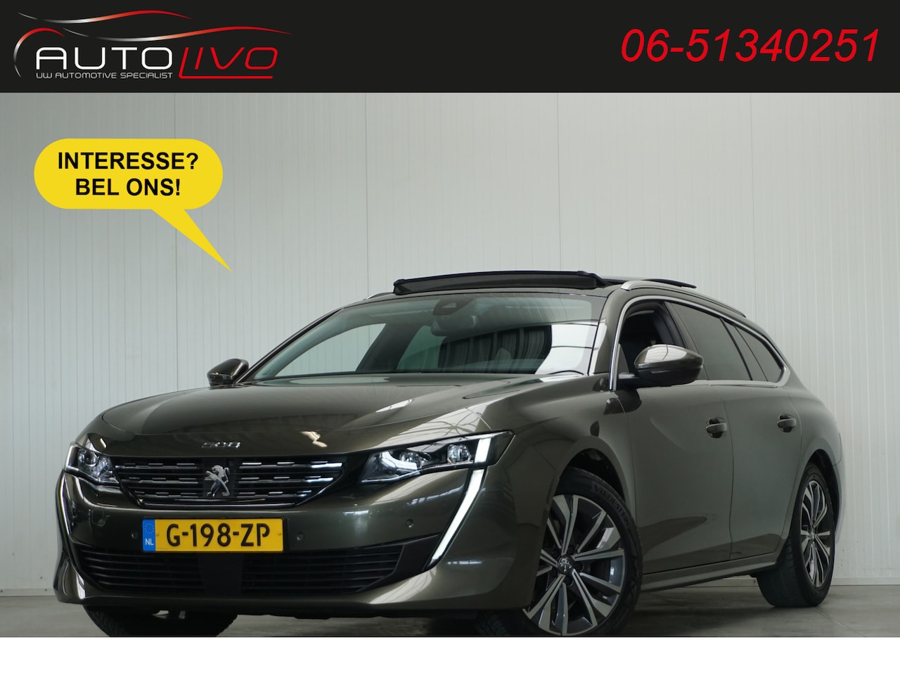 Peugeot 508 SW - 1.6 PureTech Blue Lease Allure 180 PK! AUTOMAAT! PANO H. LEER G. NAVI CLIMA PDC TREKHAAK e - AutoWereld.nl