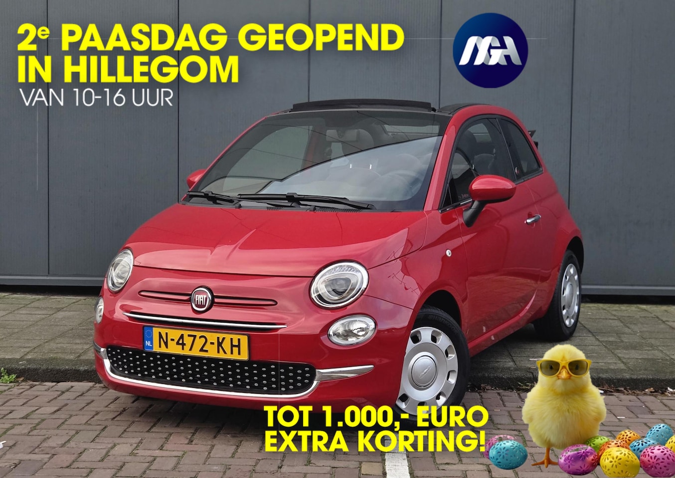 Fiat 500 C - Hybrid RED Cabrio | Apple-Android | Parkeersensoren | Cruise Control - AutoWereld.nl