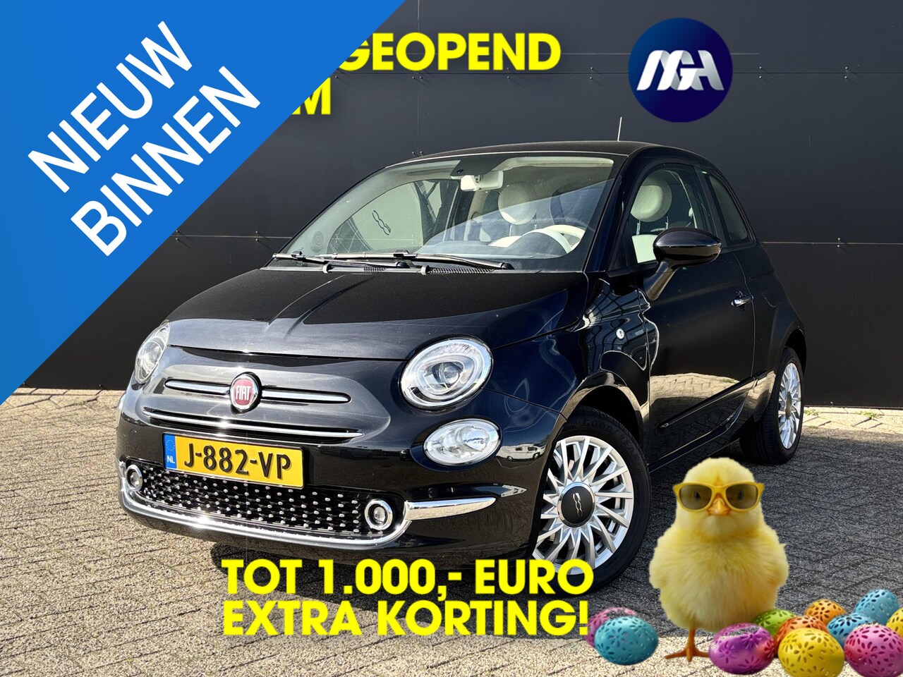 Fiat 500 - 1.2 Lounge | Panoramadak | Automaat | Apple-Android - AutoWereld.nl