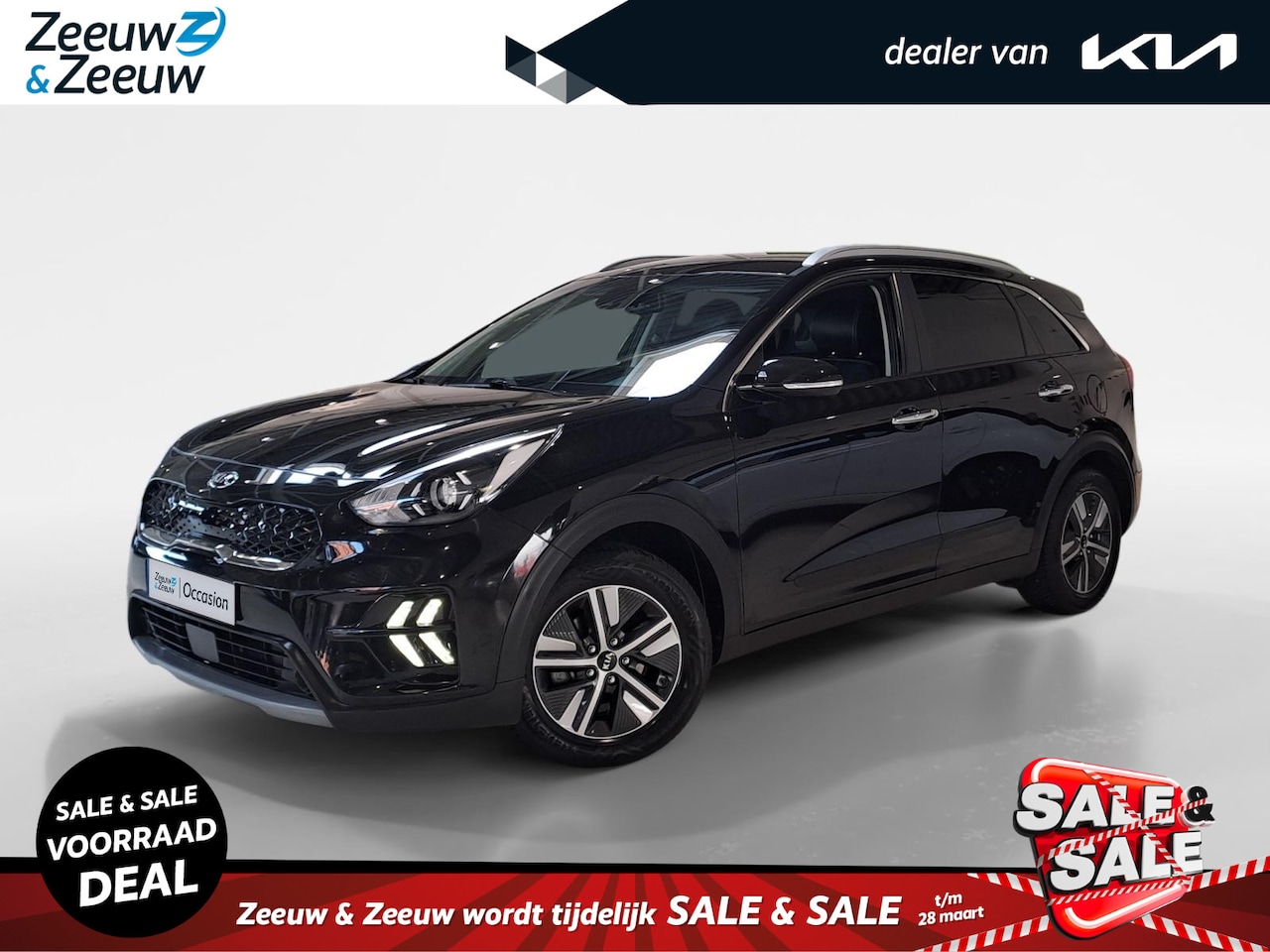 Kia Niro - 1.6i Hybrid DynamicLine climate control, leren bekleding,carplay - AutoWereld.nl