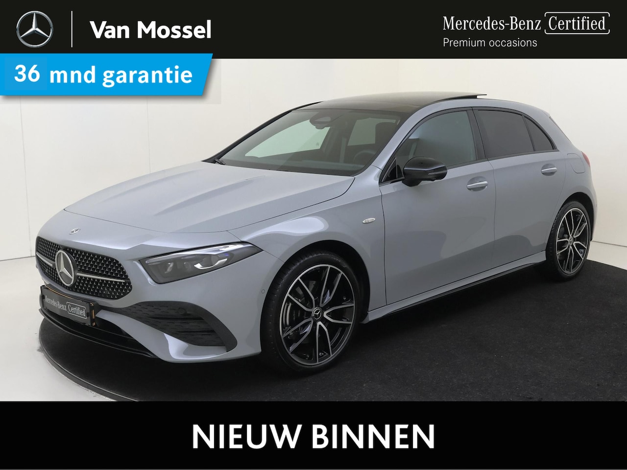 Mercedes-Benz A-klasse - 250 e Star Edition AMG Line Premium Plus Alpine Grey /Panoramadak /Memorystoelen /19 Inch - AutoWereld.nl