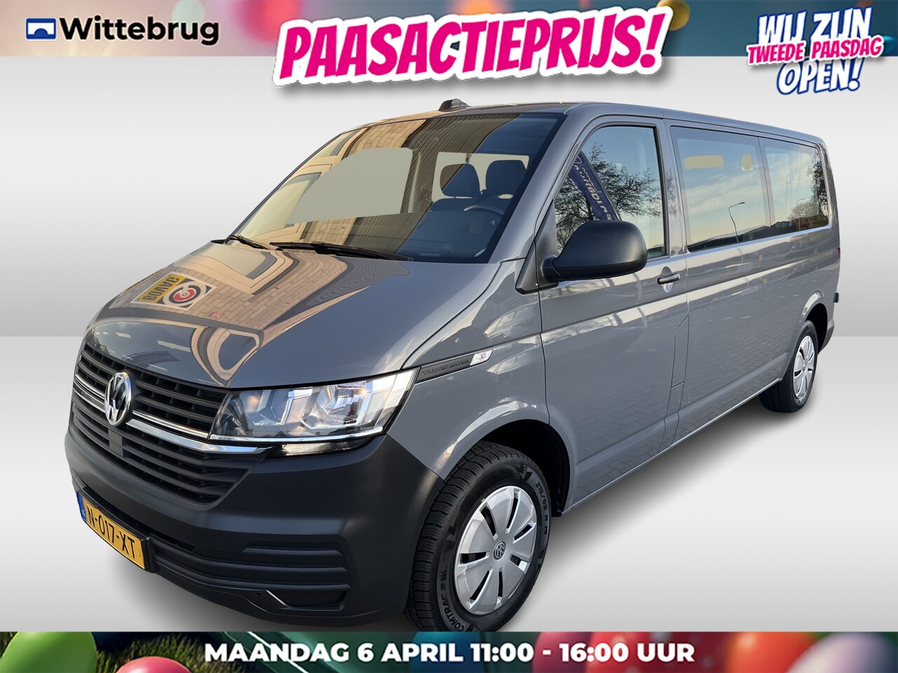 Volkswagen Transporter Kombi - 2.0 TDI / 150 PK/ APP-CONNECT/ 9-PERSOONS/ STOELVERWARMING/ CRUISE CONTROL/ TREKHAAK/ DAB/ - AutoWereld.nl