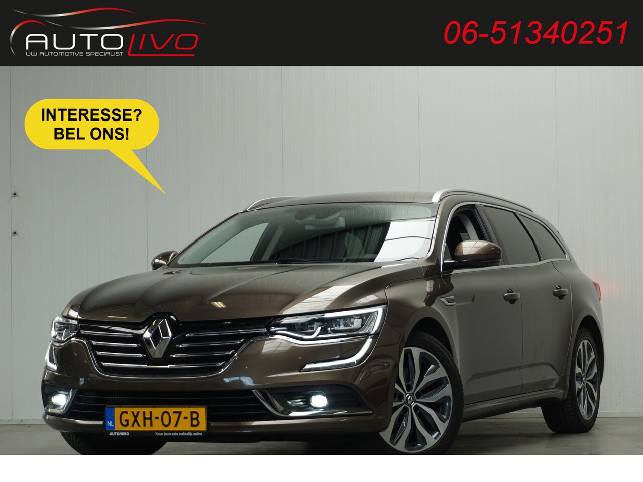 Renault Talisman Estate - 1.6 TCe Intens AUTOMAAT! 200 PK! MASSAGE BOSE G. NAVI CLIMA PDC LED CRUISE etc. - AutoWereld.nl