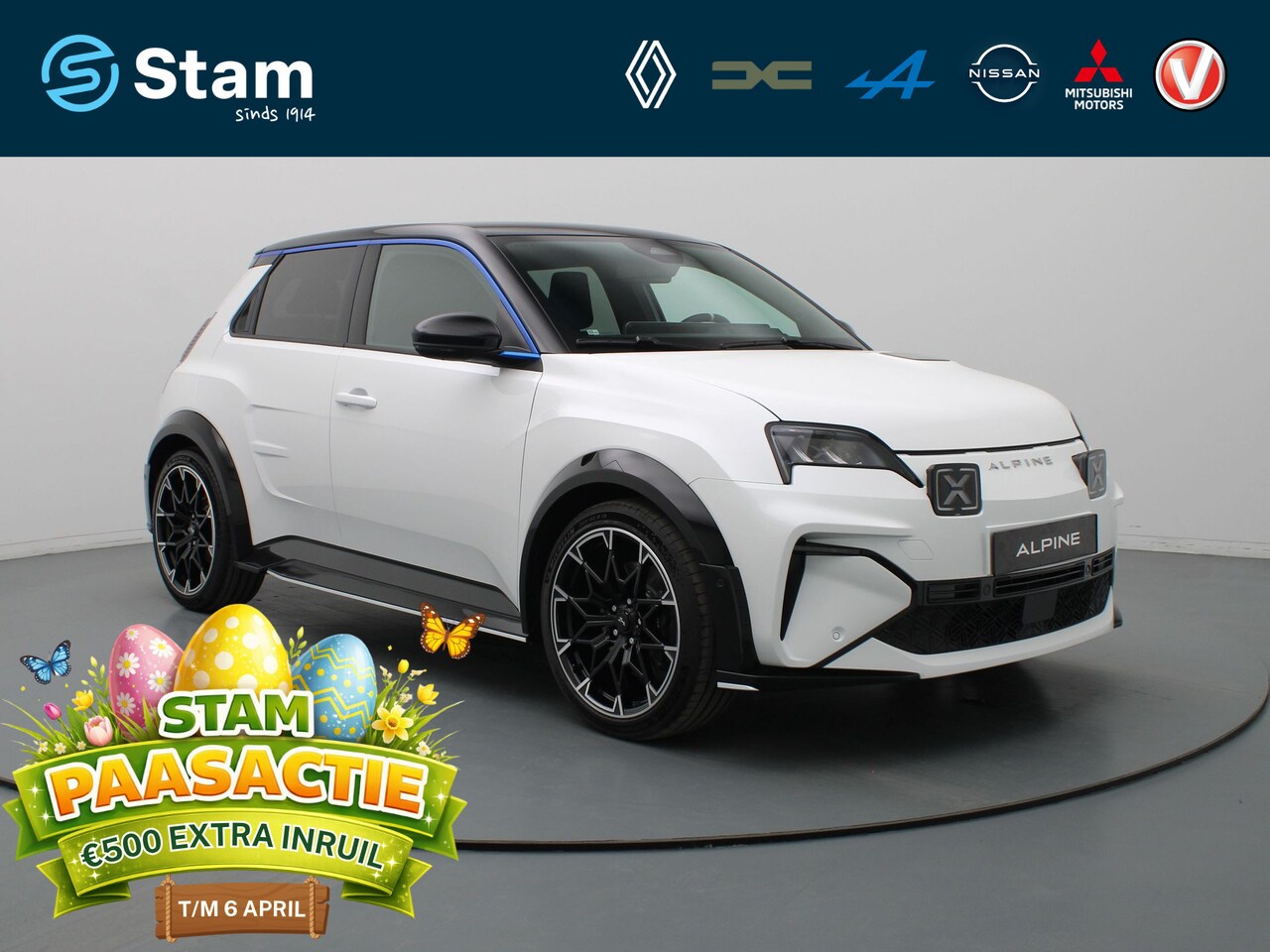 Alpine A290 - GT 52 kWh SNOWFLAKE met semi-diamant | Adapter V2L | Zonder naam uitvoering op kofferklep - AutoWereld.nl