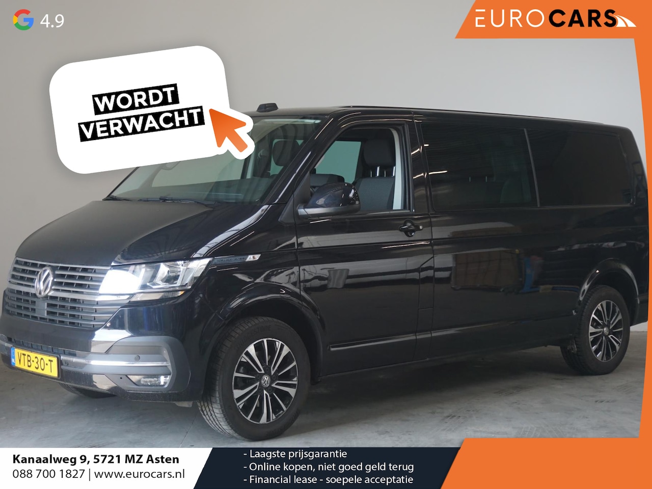 Volkswagen Transporter - 2.0 TDI L2H1 28 Dubbele Cabine Highline Automaat Airco Cruise Adaptief PDC LMV - AutoWereld.nl