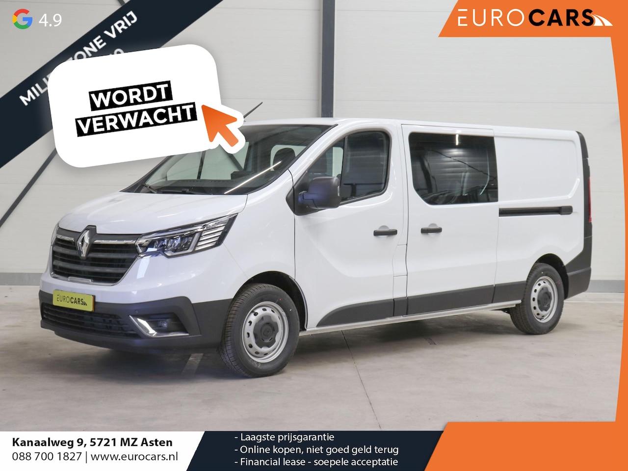 Renault Trafic - 2.0 Blue dCi 150PK T30 L2H1 Advance Dubbele Cabine Airco Bluetooth Camera Cruise PDC Trekh - AutoWereld.nl