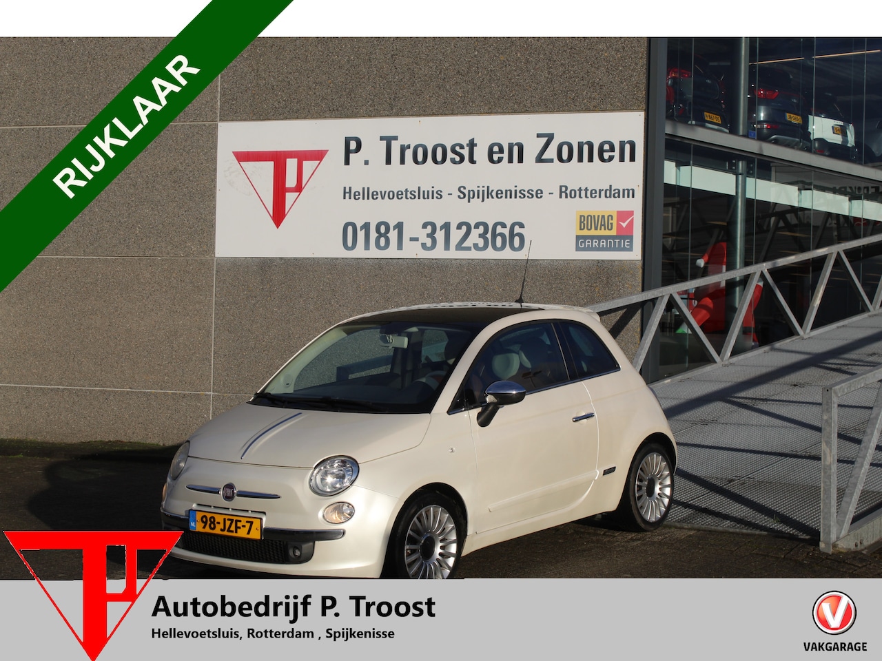 Fiat 500 - 1.2 Lounge Automaat/Panoramadak/Lederen bekleding/Airco/Licht metalen velgen - AutoWereld.nl