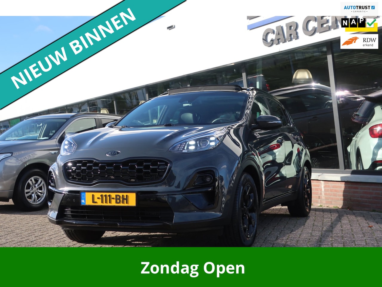 Kia Sportage - 1.6 T-GDI Black Edition 1e EIG_LED_PANO_CAM_KEYLESS_NL-AUTO. - AutoWereld.nl