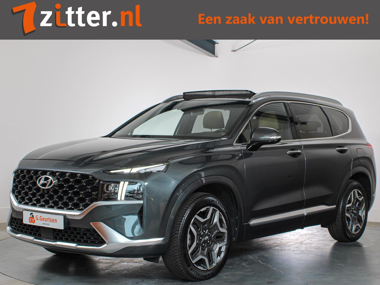 Hyundai Santa Fe - 1.6 T-GDI HEV Premium Plus Sky 7-Persoons, Panoramadak, Volleder, 360Camera, Memory, Alcan - AutoWereld.nl