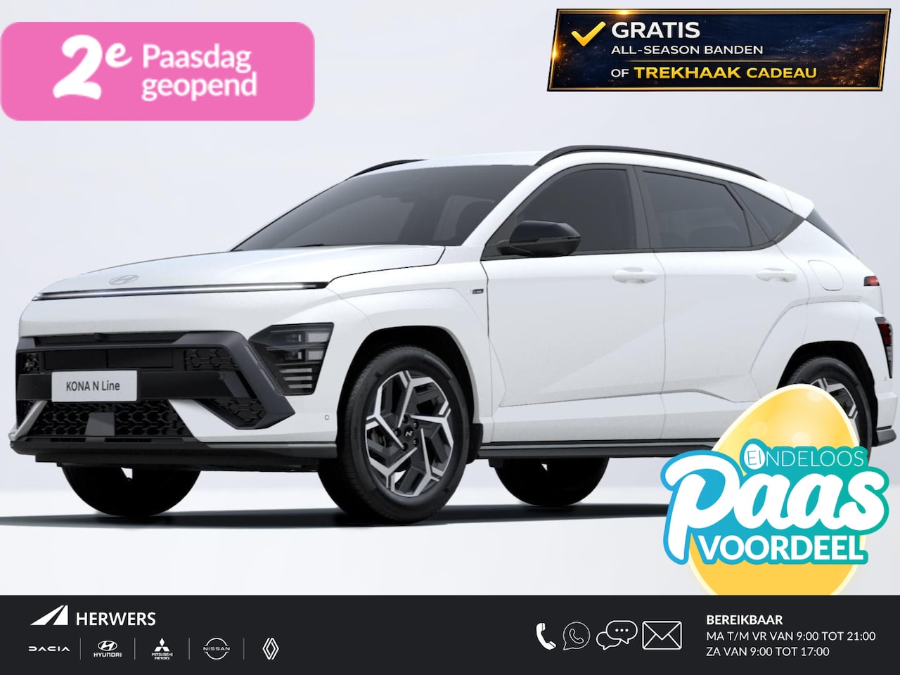 Hyundai Kona - 1.6 GDI HEV N Line ** Nu met gratis Trekhaak of All-season banden + € 2.500 Voordeel ** Ni - AutoWereld.nl