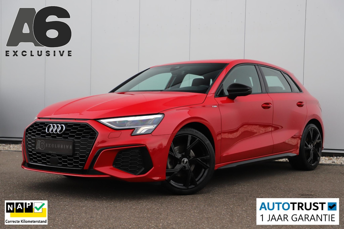 Audi A3 Sportback - 30 TFSI S edition Sport Black Edition Automaat LED Half Leder 18 inch LMV B&O Sound Stoelv - AutoWereld.nl