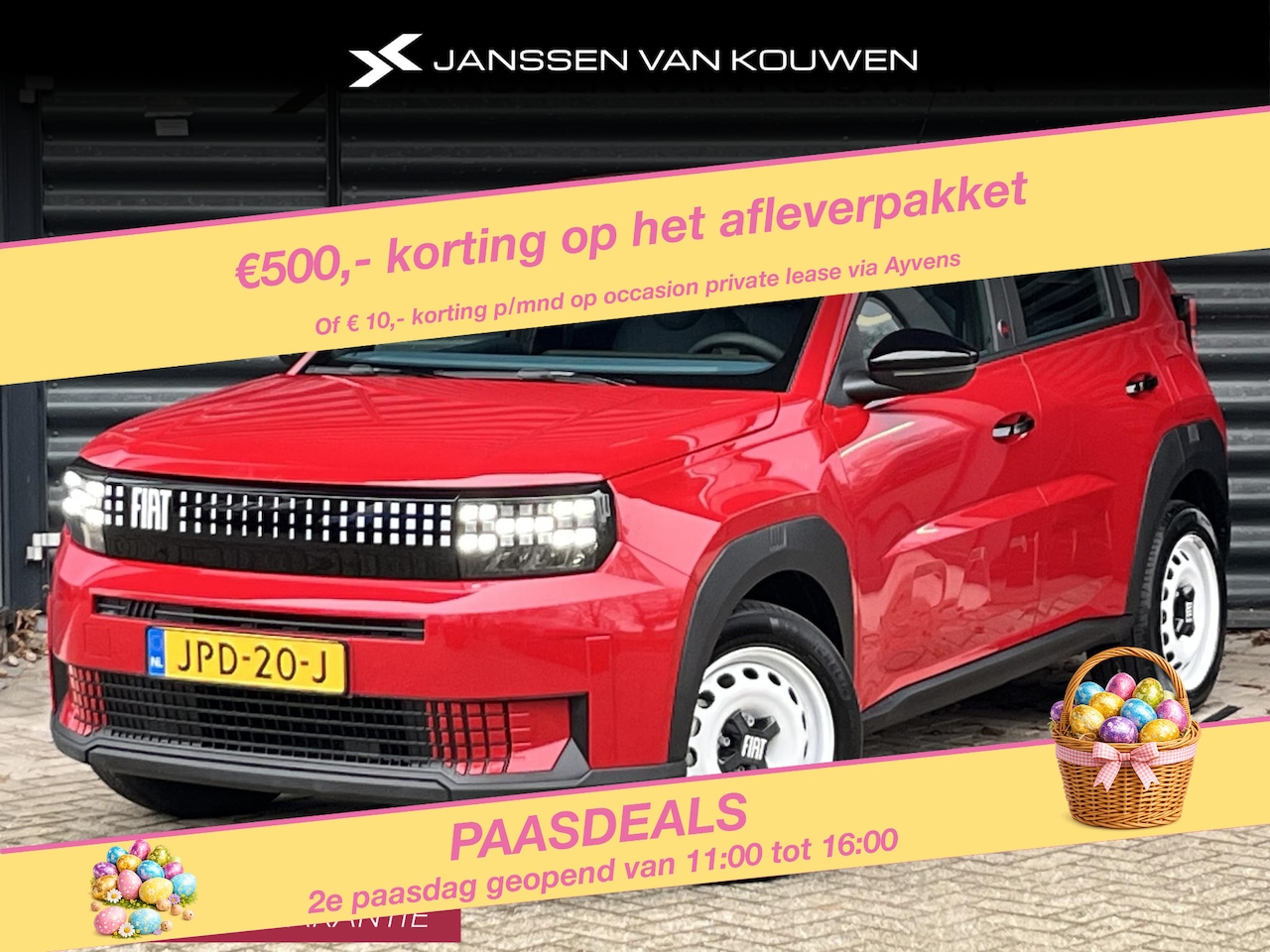 Fiat Grande Panda - RED 11kW 44 kWh Apple CarPlay Parkeersensoren Achter - AutoWereld.nl