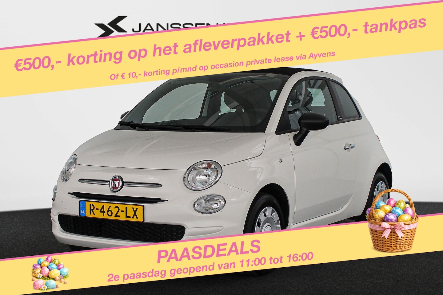 Fiat 500 C - 1.0 Hybrid Cult Cabriolet Airco Cruise Control Private lease €369,- p/m - AutoWereld.nl