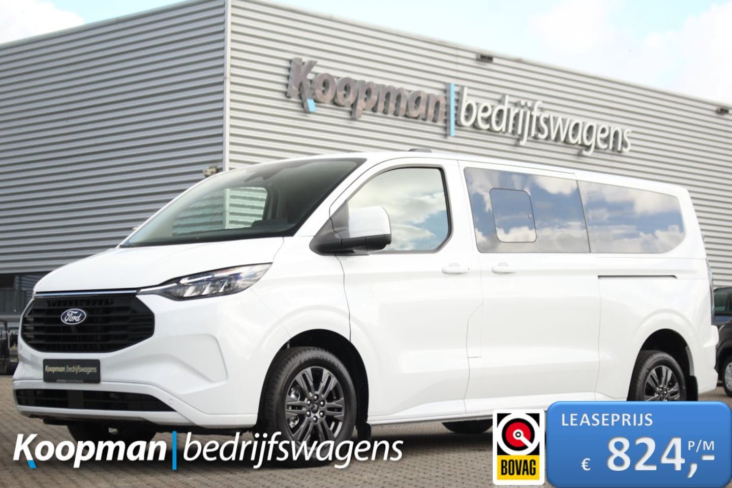 Ford Transit Custom - 2.5 PHEV 233pk L2H1 Kombi Limited | 9-Persoons | Incl BPM | Stuur + Stoelverwarming | Keyl - AutoWereld.nl