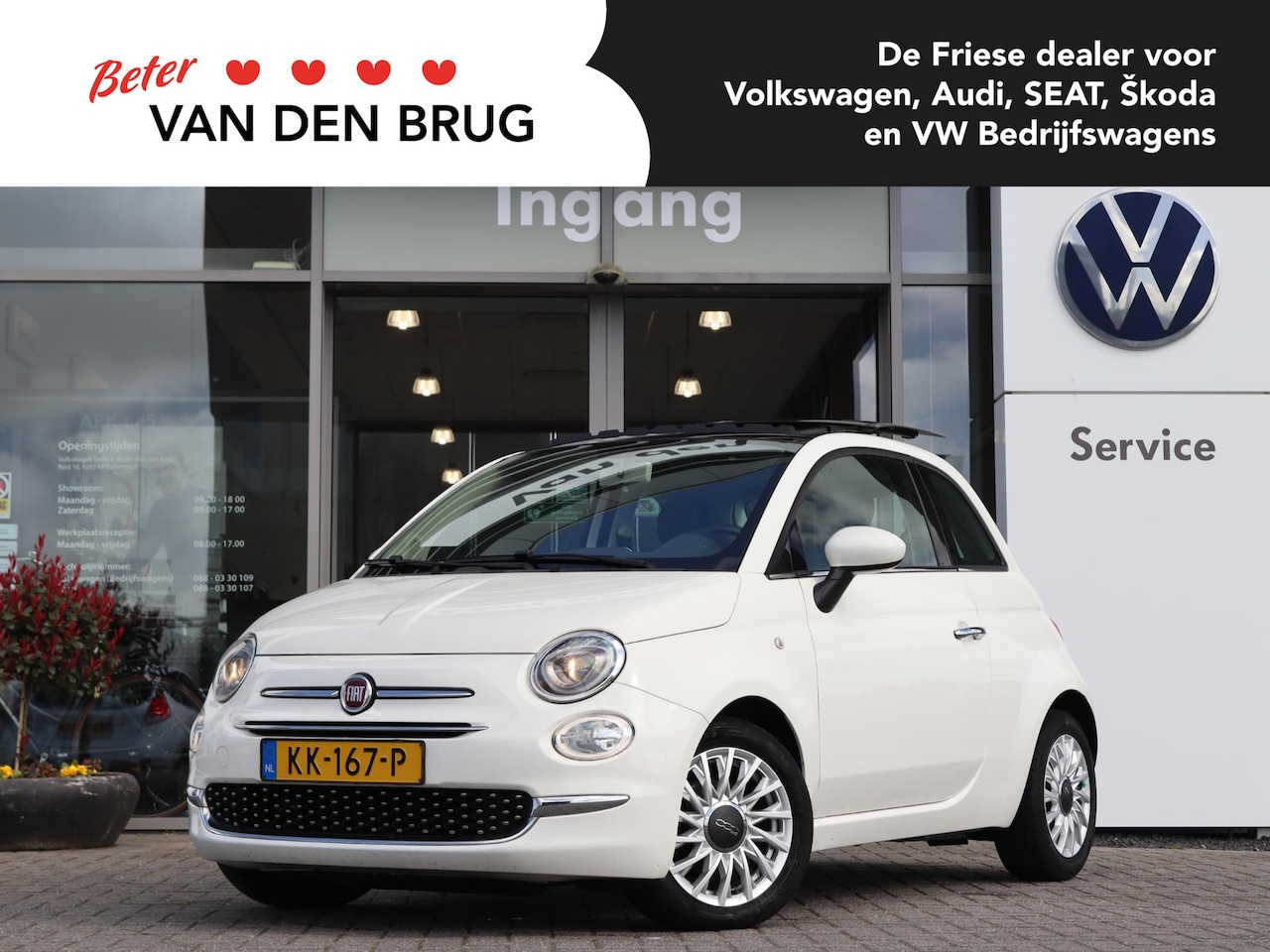 Fiat 500 - 0.9 80 pk TwinAir Turbo Lounge | Schuif/Kantel dak | Leder | Steunhaak | Bluetooth | Navig - AutoWereld.nl