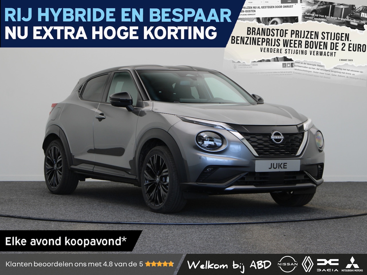 Nissan Juke - N-Sport + Technology Pack + Light Cold Pack Hybrid 143 | 19" lichtmetalen velgen "Akari" | - AutoWereld.nl