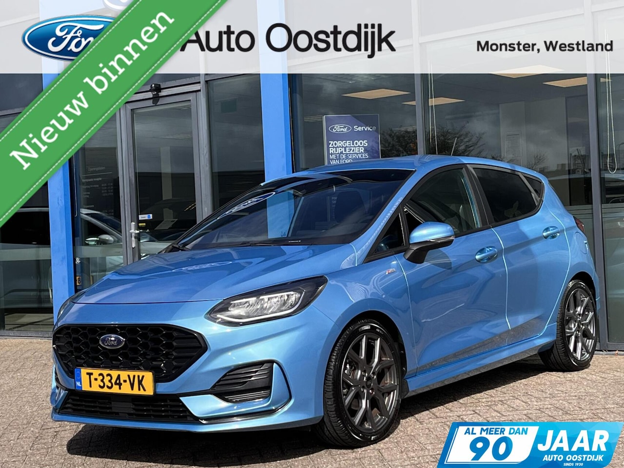Ford Fiesta - 1.0 EcoBoost Hybrid ST-Line 125PK Cruise Carplay-Navi Climate Parkeersensoren Achter 17'' - AutoWereld.nl