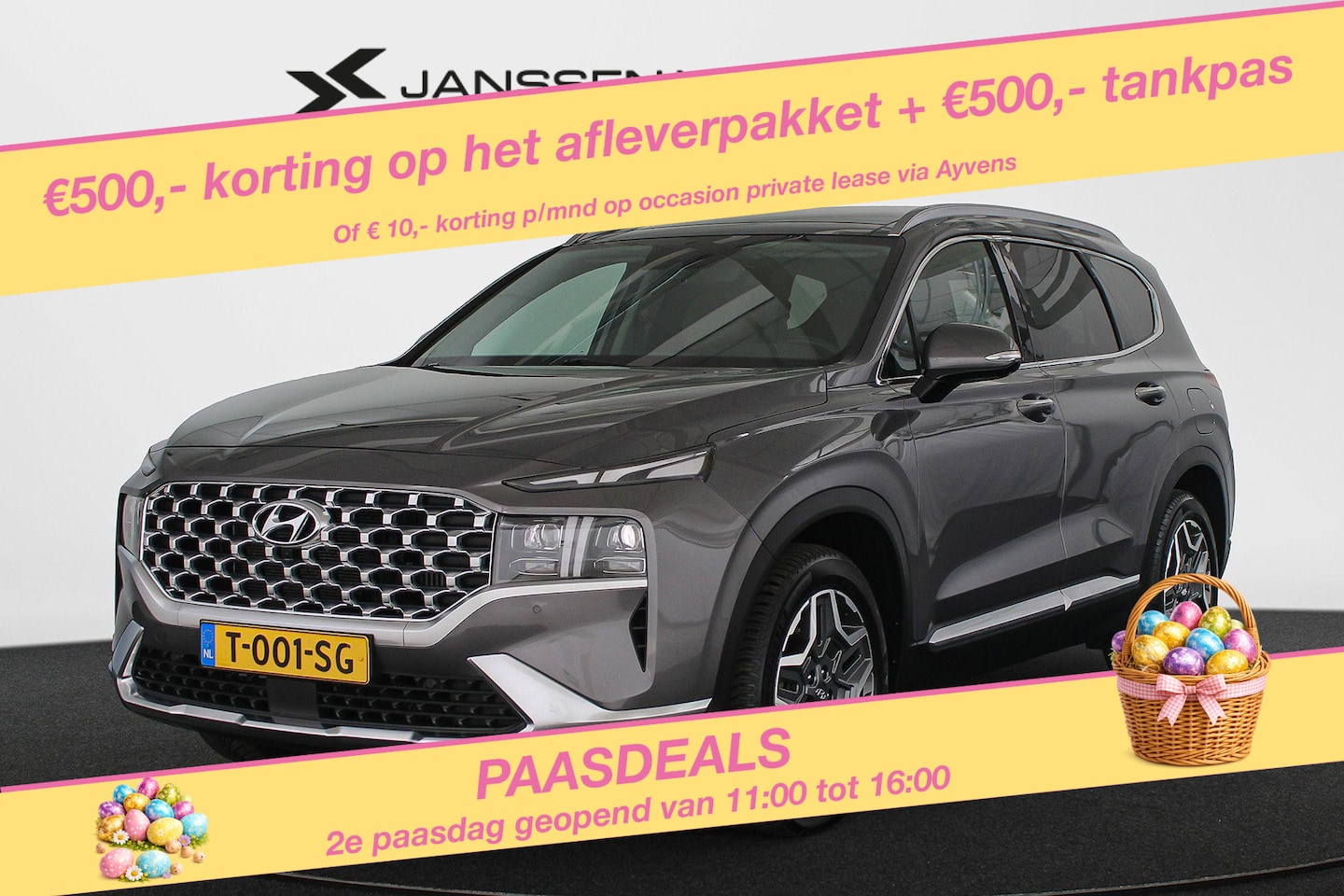 Hyundai Santa Fe - 1.6 T-GDI HEV Premium Sky Trekhaak Pano Head-Up Leder Stoelverwarming Stoelventilatie Adap - AutoWereld.nl