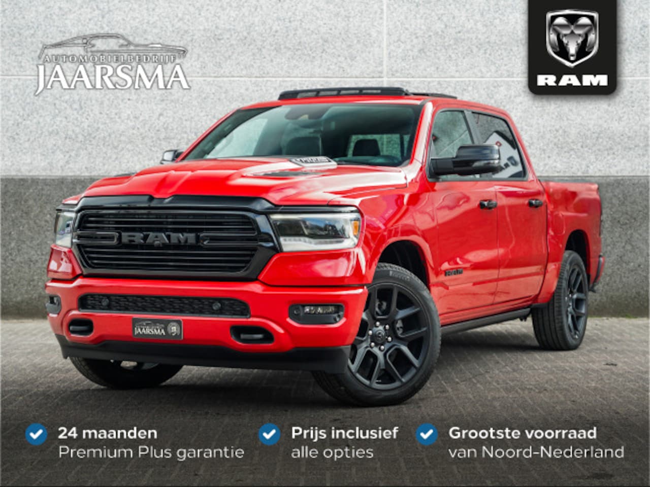 Dodge Ram 1500 - 5.7L V8 4x4 Crew Cab Laramie Night |Luchtvering |Adaptive Cruise |360 graden cam. |Guerril - AutoWereld.nl