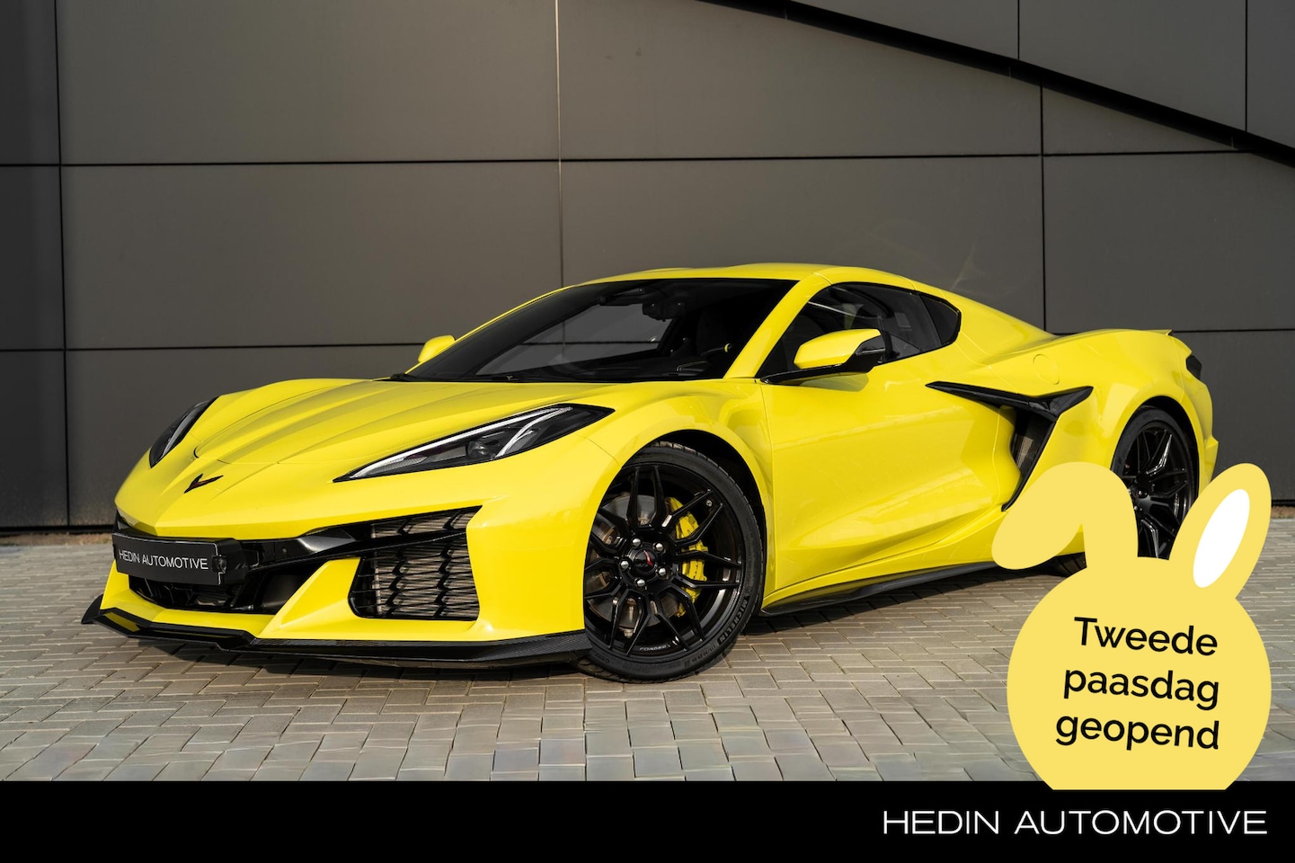 Corvette C8 - Z06 3LZ Coupé Front Lift | Carbon-Fibre Ground effect | Edge Yellow remklauwen | Black For - AutoWereld.nl