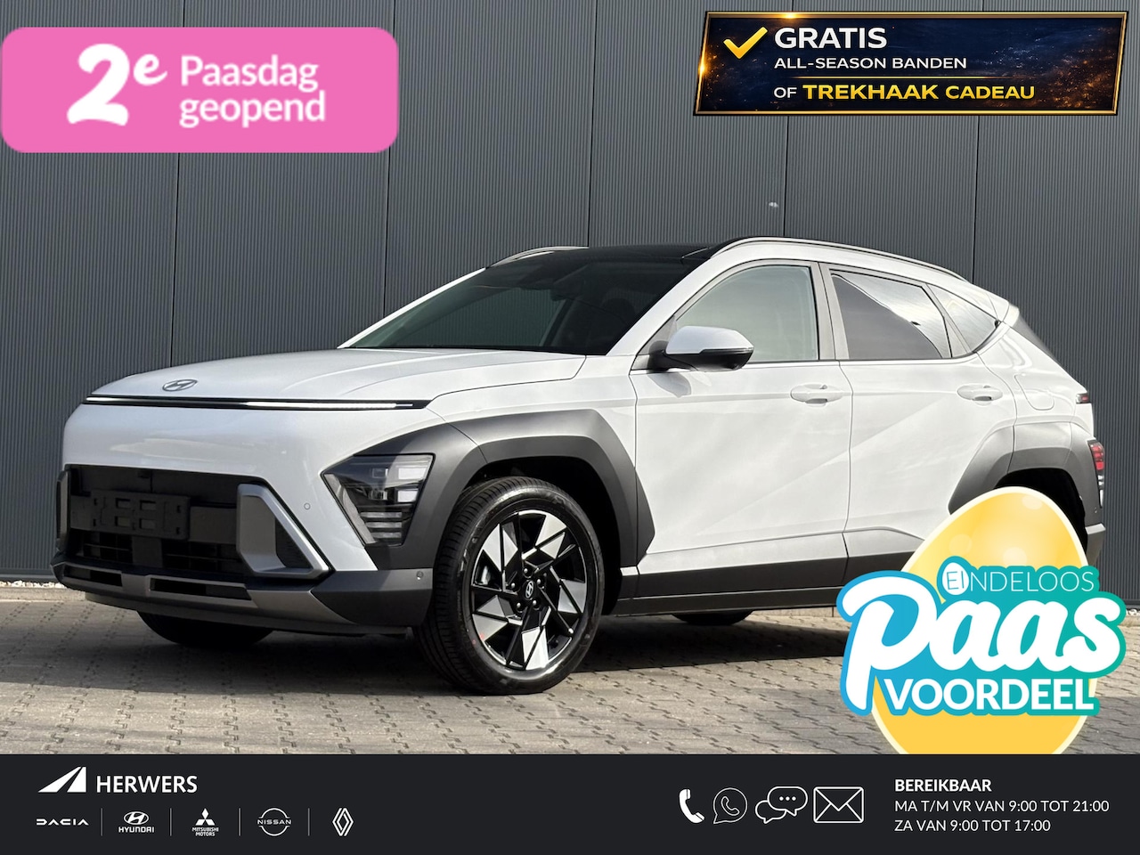 Hyundai Kona - 1.6 GDI HEV Premium Sky ** Nu met gratis Trekhaak of All-season banden + € 2.500 Voordeel - AutoWereld.nl