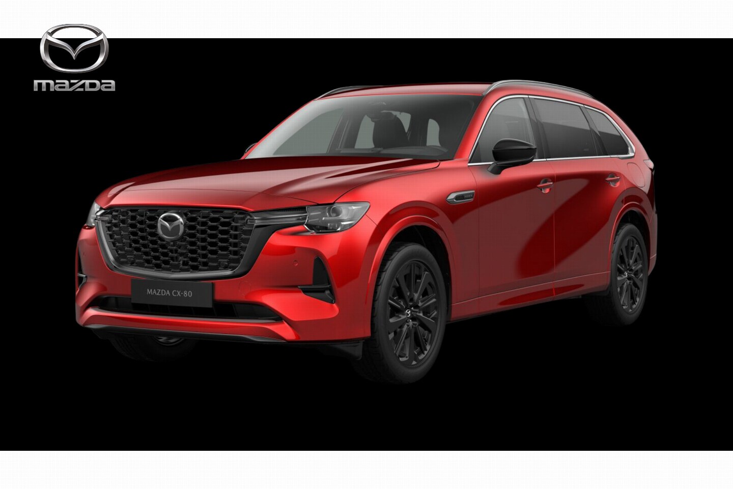 Mazda CX-80 - e-Skyactiv PHEV Homura Business Edition - Zwart Nappa Leder | 12,3-inch TFT-kleurendisplay - AutoWereld.nl