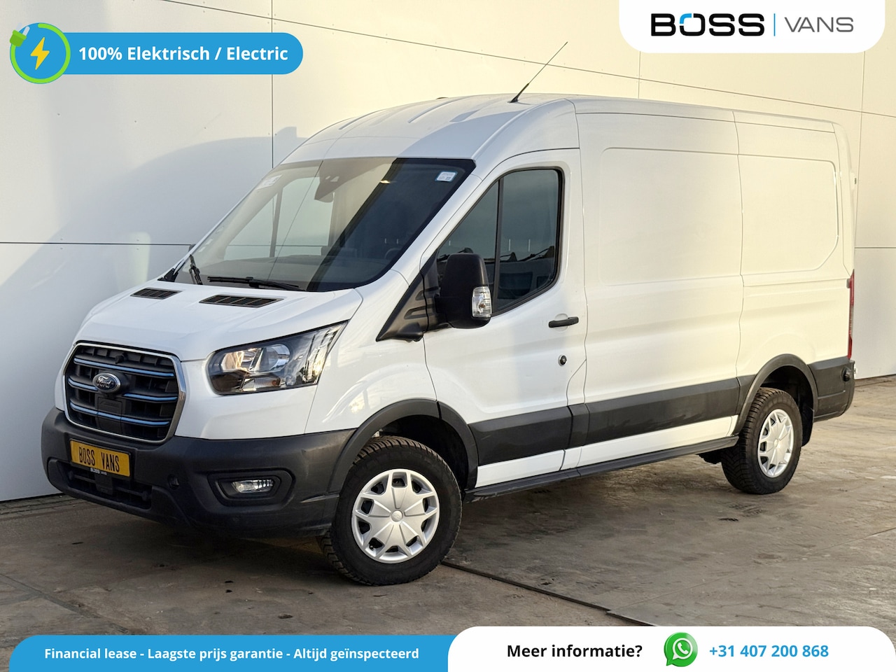 Ford E-Transit - 390 75kWh 184PK 390 Elektrisch 75kWh 334km WLTP BEV Snelladen L2H2 Climate Control Tachogr - AutoWereld.nl