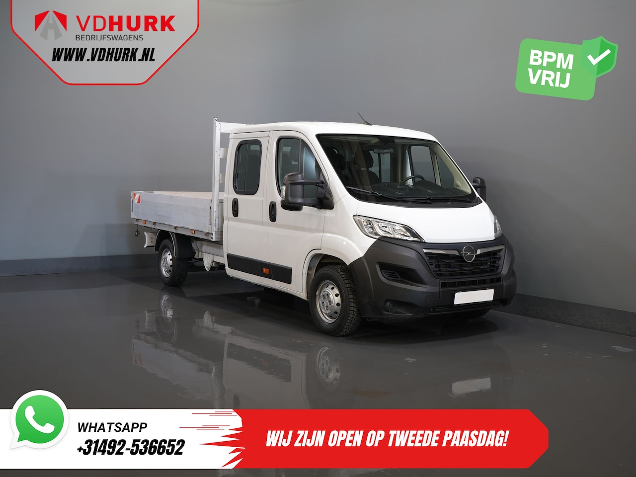 Opel Movano - 2.2 140 pk DC Dubbel Cabine Open Laadbak/ 7 Pers./ 2.5t Trekverm./ Cruise/ Airco/ 288x215x - AutoWereld.nl