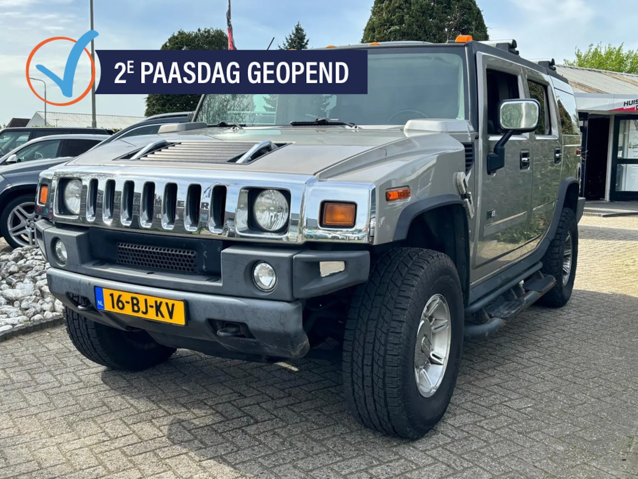 Hummer H2 - 6.0 V8 Grijs Kenteken Bedrijfsauto 1E Eigenaar Youngtimer - AutoWereld.nl