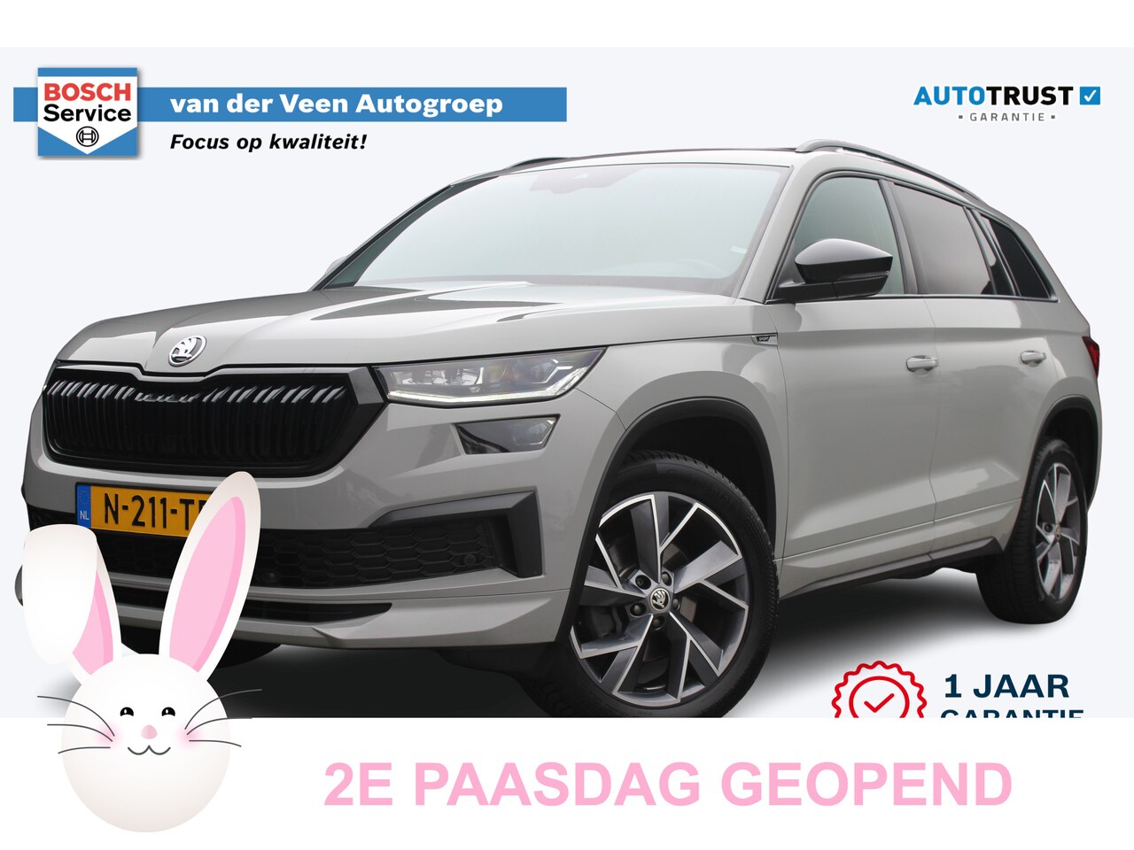 Skoda Kodiaq - 1.5 TSI Sportline Business 7p. | Incl. 12 maanden garantie | Pano | Adaptive cruise | Zwar - AutoWereld.nl