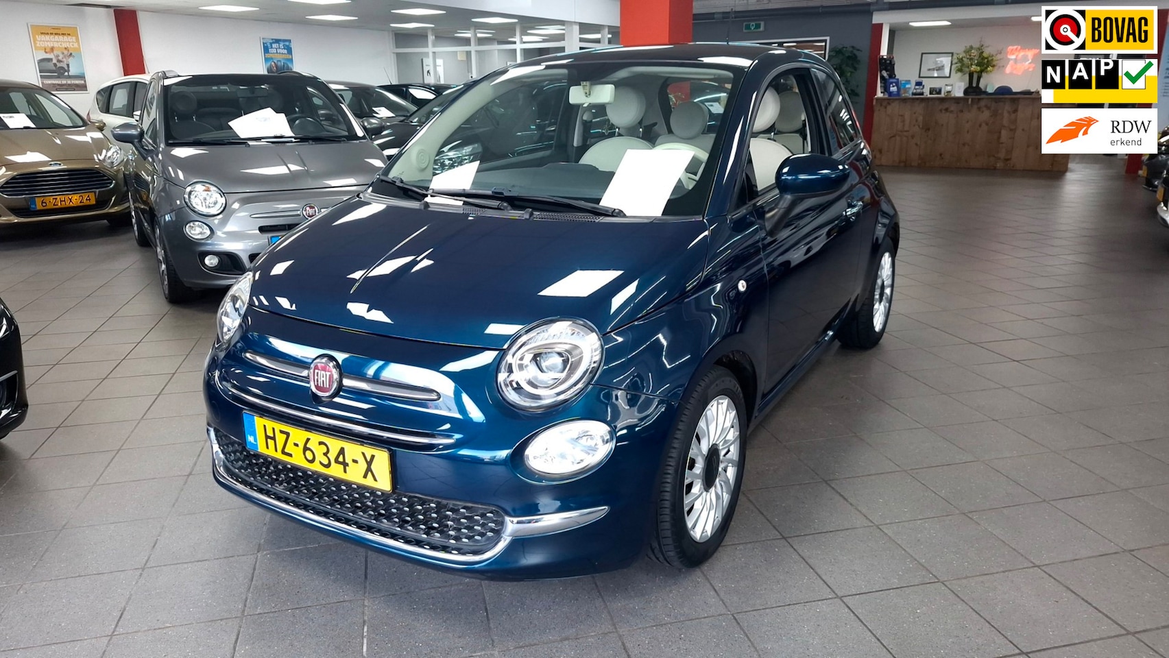 Fiat 500 - 0.9 TwinAir Turbo Lounge/automaat/navigatie/panoramadak - AutoWereld.nl