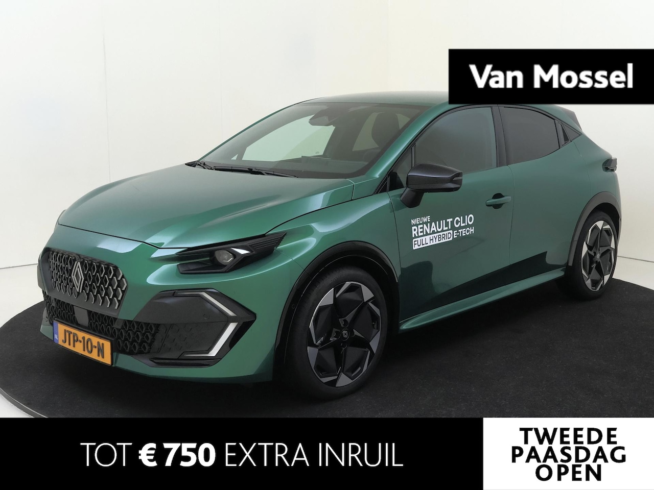 Renault Clio - 1.8 Hybrid 160 PK techno | Automaat | pack première | vert absolu - AutoWereld.nl