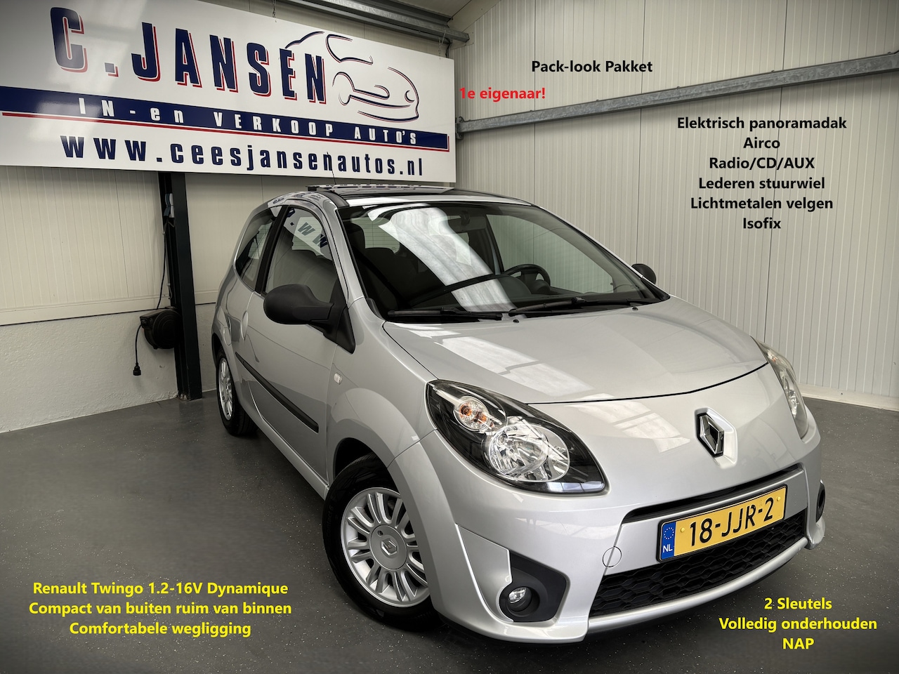 Renault Twingo - 1.2-16V Dynamique 1e eigenaar!! Ongelofelijk netjes! | Airco | Elektrisch glazen panorama- - AutoWereld.nl