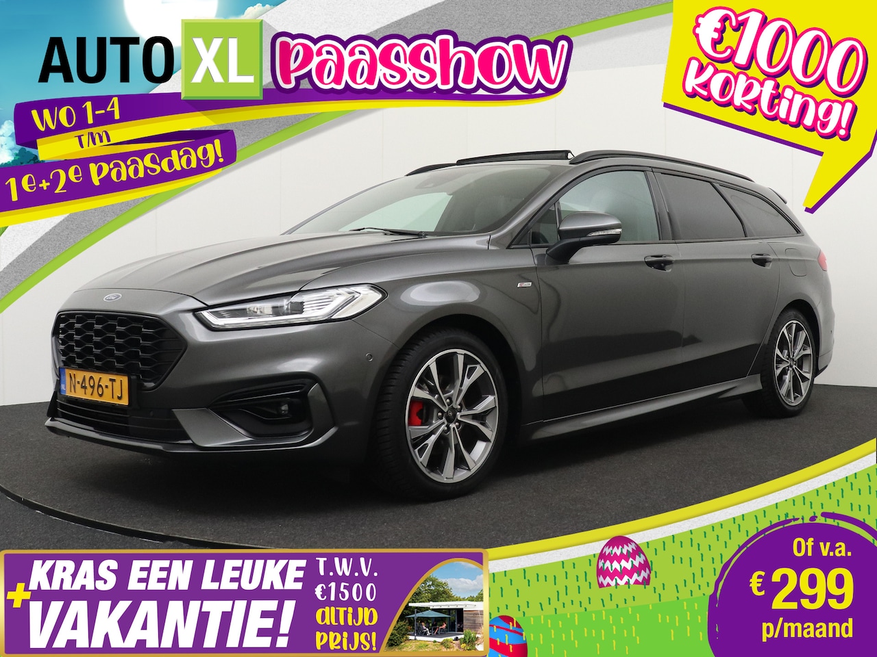 Ford Mondeo Wagon - 2.0 Hybrid 141 PK Aut. ST-Line Pano-dak Adapt. Cruise Winter-Pack - AutoWereld.nl