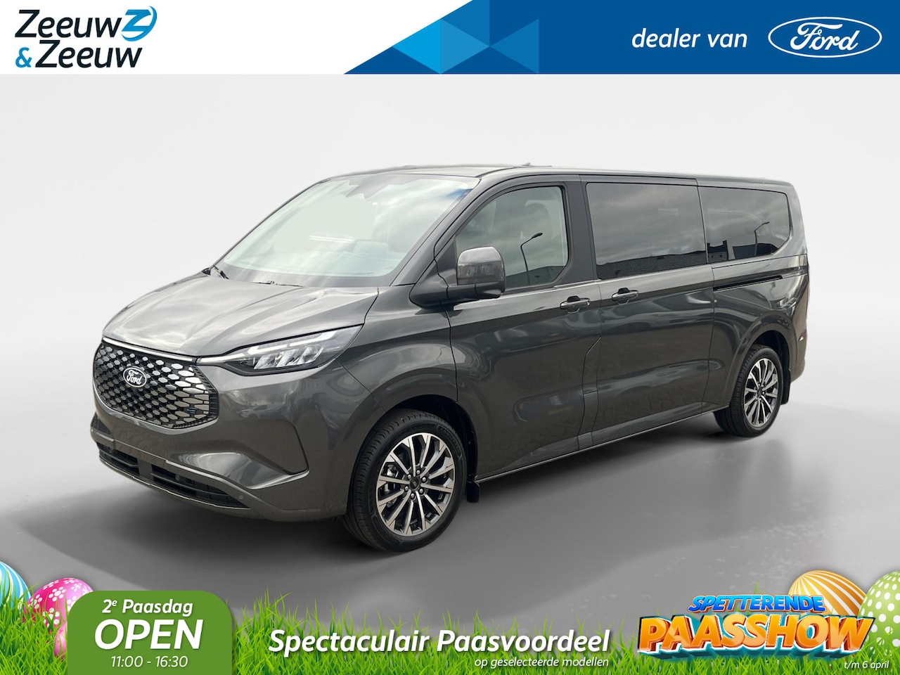 Ford E-Tourneo Custom - 340 L2H1 Tourneo Titanium X 8 persoons | Lederen interieur | Navigatie | Parkeersensoren v - AutoWereld.nl