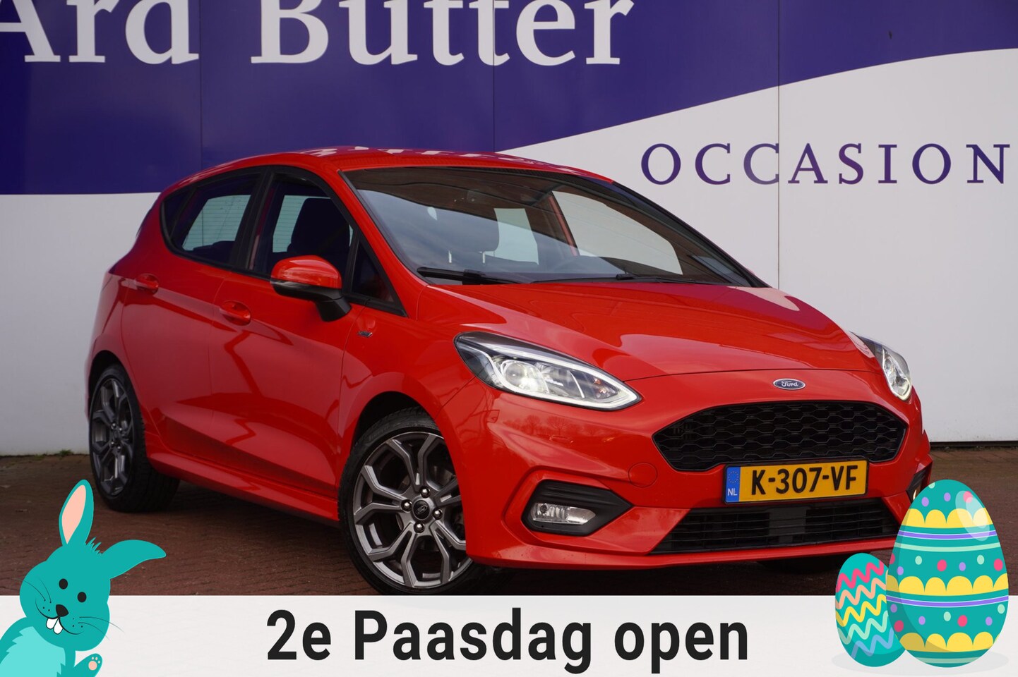 Ford Fiesta - 1.0 EcoBoost 125 PK Hybrid ST-Line X+B-O-Sound+Led+navigatie+17"lmv +Parkeer-Hulp= SUPER P - AutoWereld.nl