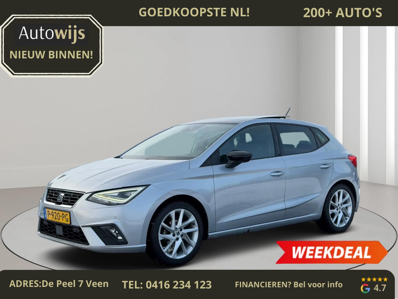 SEAT Ibiza - 1.0 EcoTSI FR Plus|PANO|ALCANTARA|LED|TREKHAAK|CAMERA - AutoWereld.nl