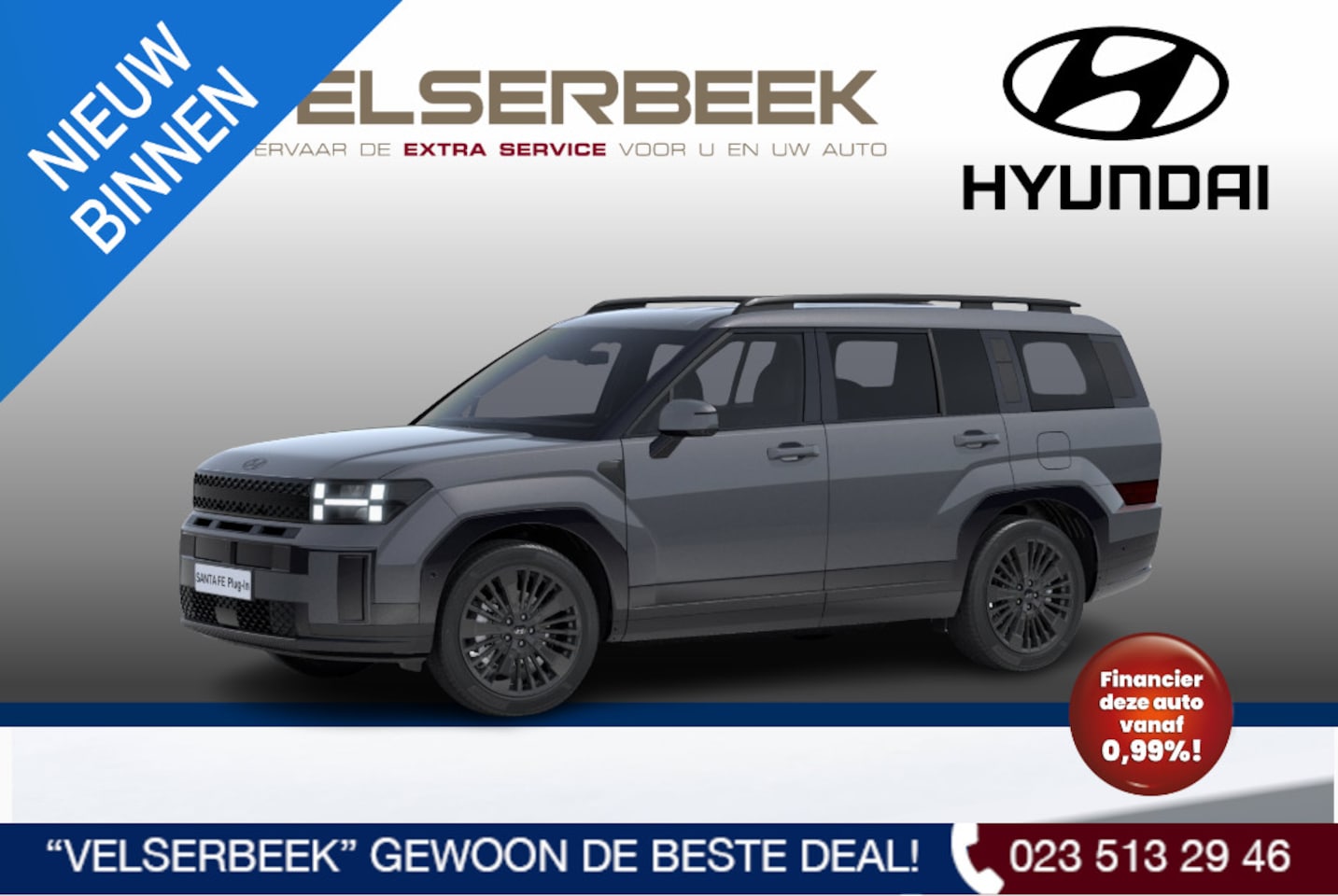Hyundai Santa Fe - 1.6 T-GDI PHEV Black Line 4WD 7p. **NIEUW**DIRECT RIJDEN** - AutoWereld.nl