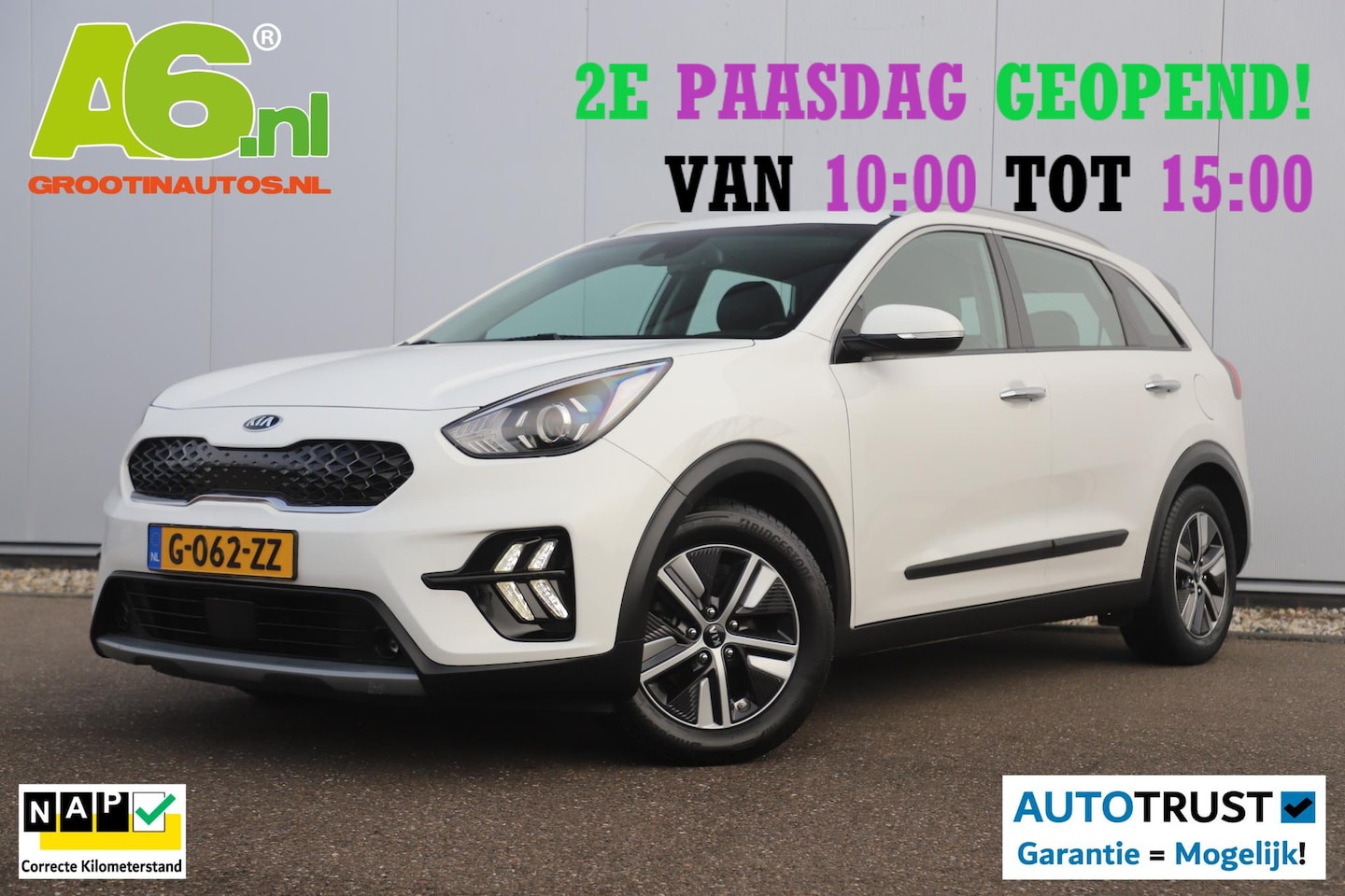 Kia Niro - 1.6 GDi Hybrid DynamicLine Half Leder Navigatie Achteruitrijcamera Adaptive Cruise Carplay - AutoWereld.nl